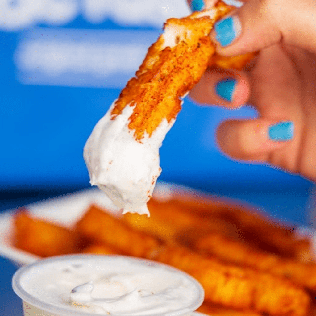 Golden halloumi fries served fresh as a Greek-inspired side dish at MacTassos.